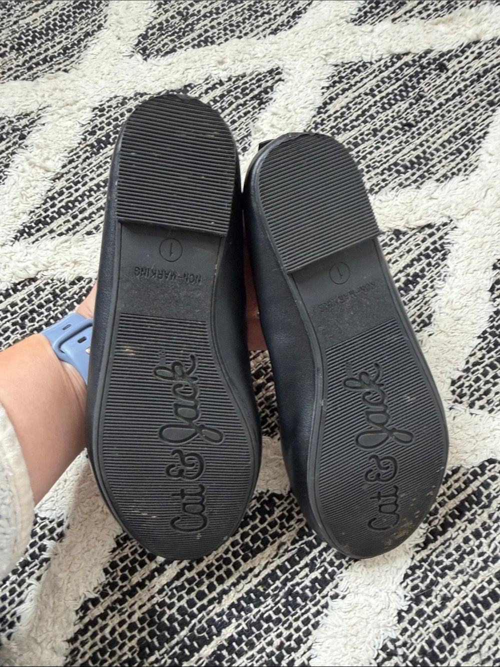 Taget cat & jack Black Ballet Flats with Bow girls size 1